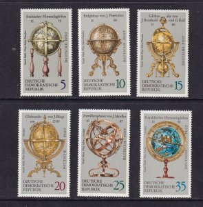 German Democratic Republic   DDR   #1402-1407 MNH 1972  globes