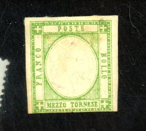 TWO SICILIES #19A MINT FVF OOG HR V TINY TEAR CAT $500