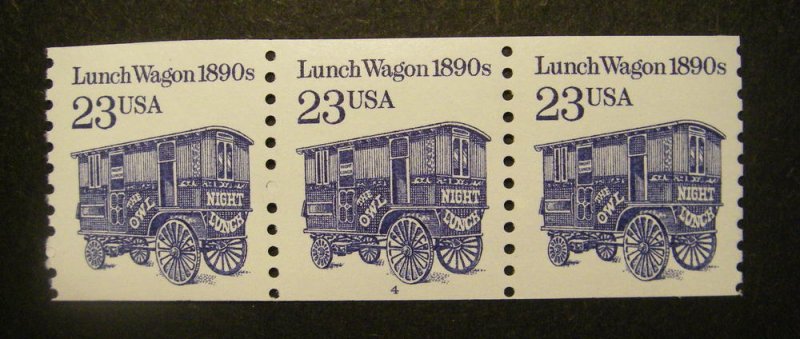 Scott 2464a, 23 cent Lunch Wagon, PNC3 #4, Shiny Gum, MNH Transportation Coil