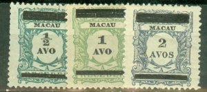 HN: Macao 144 used; 145-6 mint CV $42