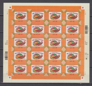 (S) USA #3536 We Give Thanks Full Sheet of 20 stamps MNH