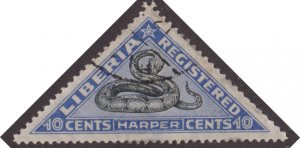 Liberia F22 Registration Stamp 1921