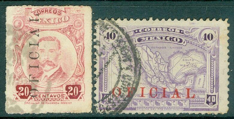 MEXICO : 1919. Scott #O129, 132. Both Very Fine, Used. Catalog $82.00.