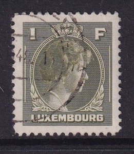 Luxembourg   #224  used  1944  Grand Duchess Charlotte 1 olive