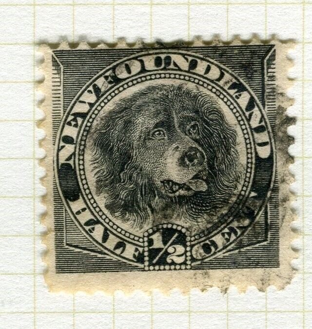 CANADA; 1870s classic Newfoundland Dog issue used 1/2c. value