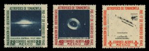 Mexico #C123-125 Cat$60, 1942 Astrophysics, set of three, hinged