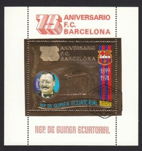 FOOTBALL, FUTBOL = J.GAMPER = BARCELONA = Gold Foil = Souvenir sheet