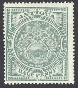 Antigua Sc# 31 MH 1908-1920 1/2p green Queen Victoria