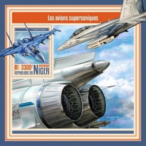 Niger - 2017 Supersonic Aircrafts - Stamp Souvenir Sheet - NIG17511b
