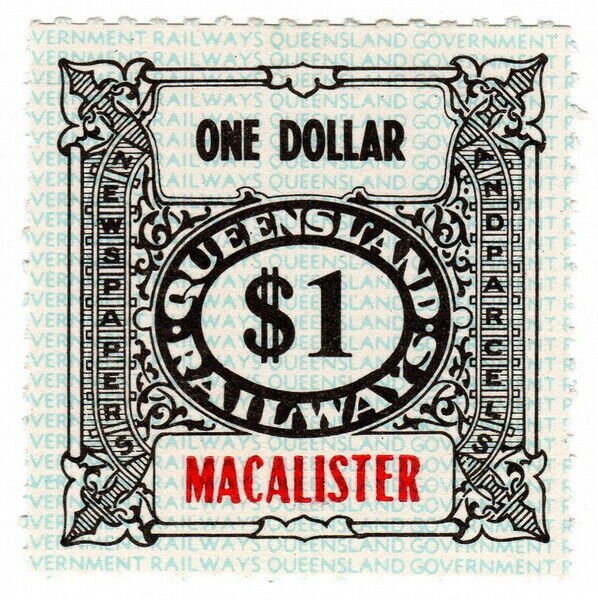 (I.B) Australia - Queensland Railways : Parcel $1 (Macalister)