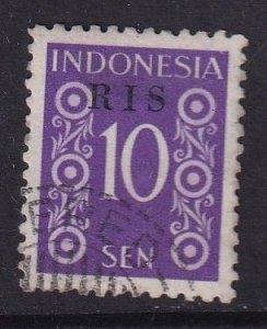 Indonesia   #342  used   1950  RIS overprint  10s
