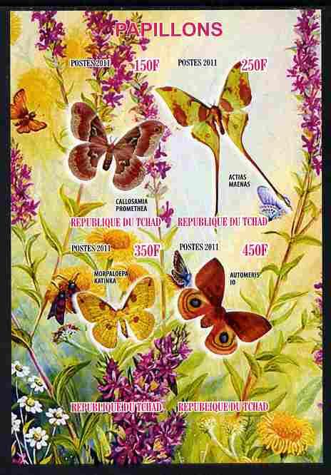 Chad 2011 Butterflies #5 imperf sheetlet containing 4 val...