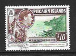 PITCAIRN ISLANDS SG943 2015 STAMP ANNIVERSARY $10 DEFINITIVE USED.