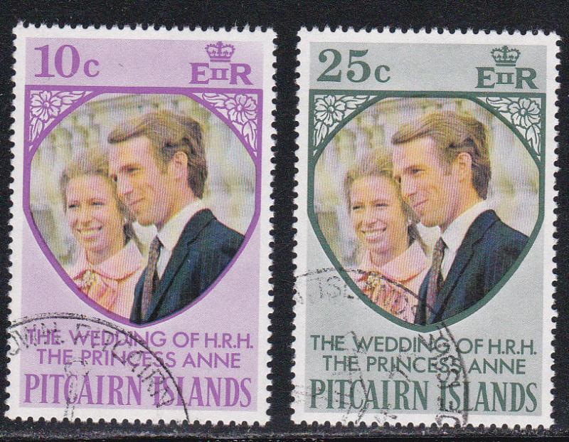 Pitcairn Isl. # 135-136, Princess Anne, Used, Half Cat.