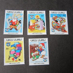 Caicos Islands Disney Sc 54-58 set MNH