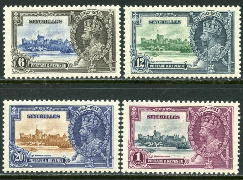 SEYCHELLES Sc#118-121 SG128-131 1935 KGV Silver Jubilee Complete Set OG Mint H