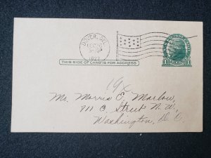 UX27. Jefferson, 1 cent, US Postal Cards.  Cancelled.VF cond.