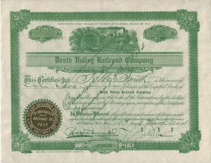 1914/1995 Death Valley RR Keepsake Certificate - Ephemera 1158