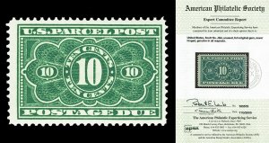 Scott JQ4 1913 10c Parcel Post Due Issue Mint VF OG NH with APEX CERT