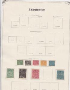 india states faridkot stamps on 1 album page ref 13426