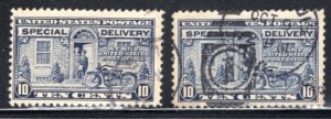 US #E12, E12a  Shades,  VF Used,  CV $6.50  .....   6786336