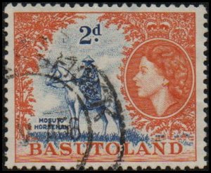 Basutoland 48 - Used - 2p Mosuto Horseman (1954) +