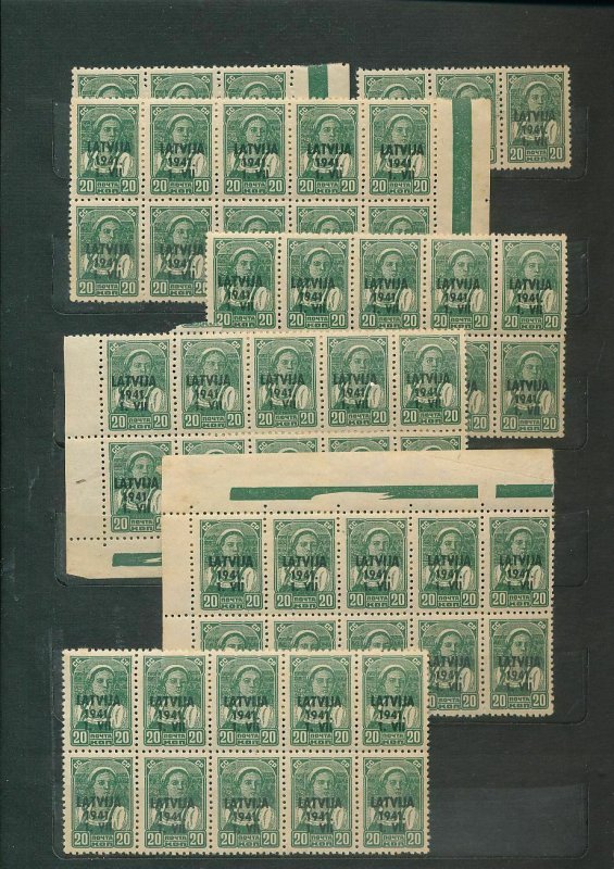 LATVIA 1941 Blocks MNH +Few Others (Apprx 450 Stamps) GM300