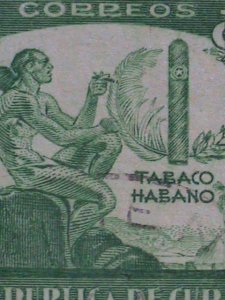 CUBA-WORLD MOST FAMOUS CUBA CIGARS ON VERY OLD CUBA USED STAMP-VERY FINE