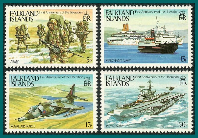 Falkland Islands 1983 Liberation, MNH  #375-378,SG454-SG457