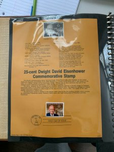 USPS Souvenir Page  Scott 2513 1990 Dwight Eisenhower stamp