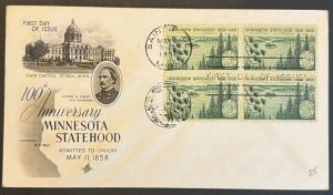 MINNESOTA STATEHOOD #1106 MAY 11 1958 ST PAUL MN FIRST DAY COVER (FDC) BX5