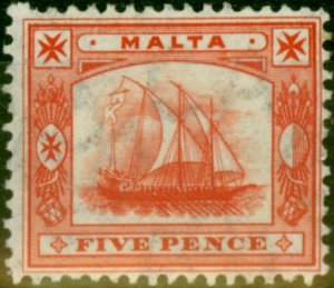 Malta 1905 5d Vermilion SG59 Fine MM 