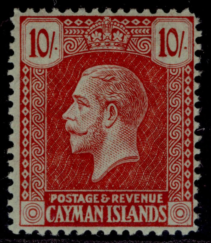 CAYMAN ISLANDS GV SG67, 10s carmine/green, NH MINT. Cat £80.