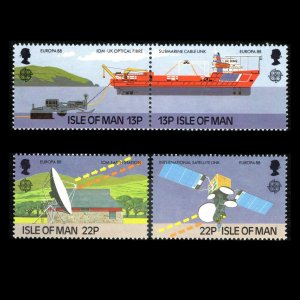 ISLE OF MAN SC#364a/366a Europa Telecommunications PAIRS (1988) MNH