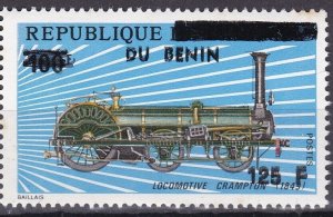 1992 BENIN 528 125F 160€ LOCOMOTIVE CRAMPTON TRAINS OVERPRINT OVERLOAD MNH-