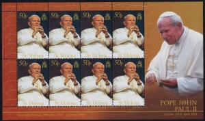St Helena 875 sheet MNH Pope John Paul II