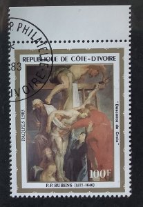 Ivory Coast 1983 Scott 674 CTO - 100fr,   Easter,  painting by Peter Paul Rubens