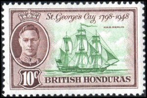 British Honduras 135 - Mint-NH - 10c Ship HMS Merlin (1949) (cv $2.00)