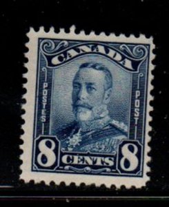 Canada Sc 154 1928 8c blue George V scroll issue stamp mint