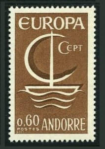 Andorra Fr 172,MNH.Michel 198. EUROPE CEPT-1966,Symbolic Sailboat.