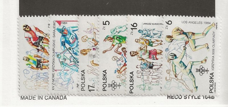 POLAND Sc 2617-22 NH issue of 1984 - OLYMPICS