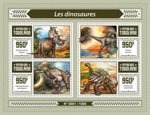 2015 TOGO MNH. DINOSAURS  |  Y&T Code: 4822-4825  |  Michel Code: 7105-7108