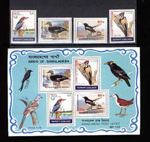 003164 Bangladesh 1983 Birds set+s/s MNH#3164