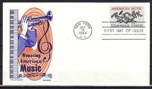 United States, Scott cat. 1252. American Music issue. First day cover. ^