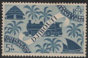 Somali Coast Scott 224 Djibouti train stamp