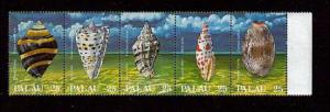  Palau Scott # 195a Seashells 1986 strip of 5 MNH