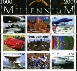 Tajikistan 1999 MILLENNIUM 20th Century Ferrari Sheet Perforated Mint (NH) #1