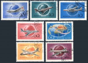 Russia 2086-2087,2147-2151, CTO. Mi 2106/2193. Soviet Civil Aviation, 1958.