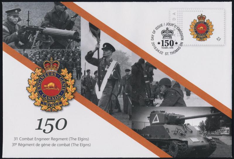 Canada S107 pre-paid Commemorative envelope - 31 Combat Engineer Regiment