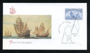 US 2624b Voyages of Columbus - 4c ultramarine UA Fleetwood cachet FDC